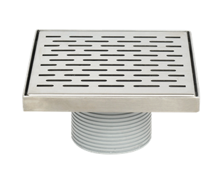 200x200mm Ø50 Bottom Outlet  Slot Grate Stainless Steel Drain