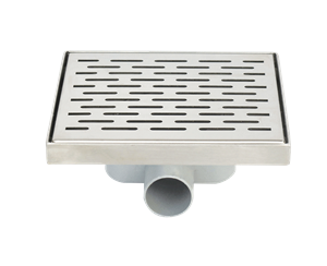200x200mm Ø50 Side Outlet  Slot Grate Stainless Steel Drain